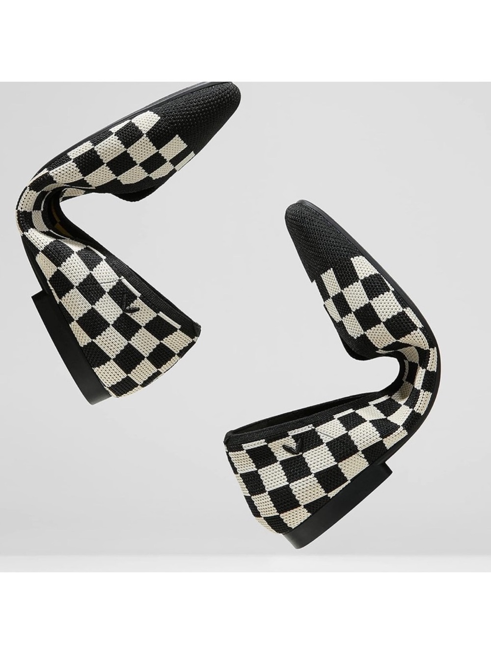 Vivaia Shoes Margot 2.0 Black & White Checker Knit Ballet Flats Chic Preppy 8 - Picture 3 of 15
